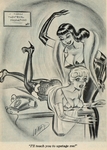one girl spanks another for upstaging her