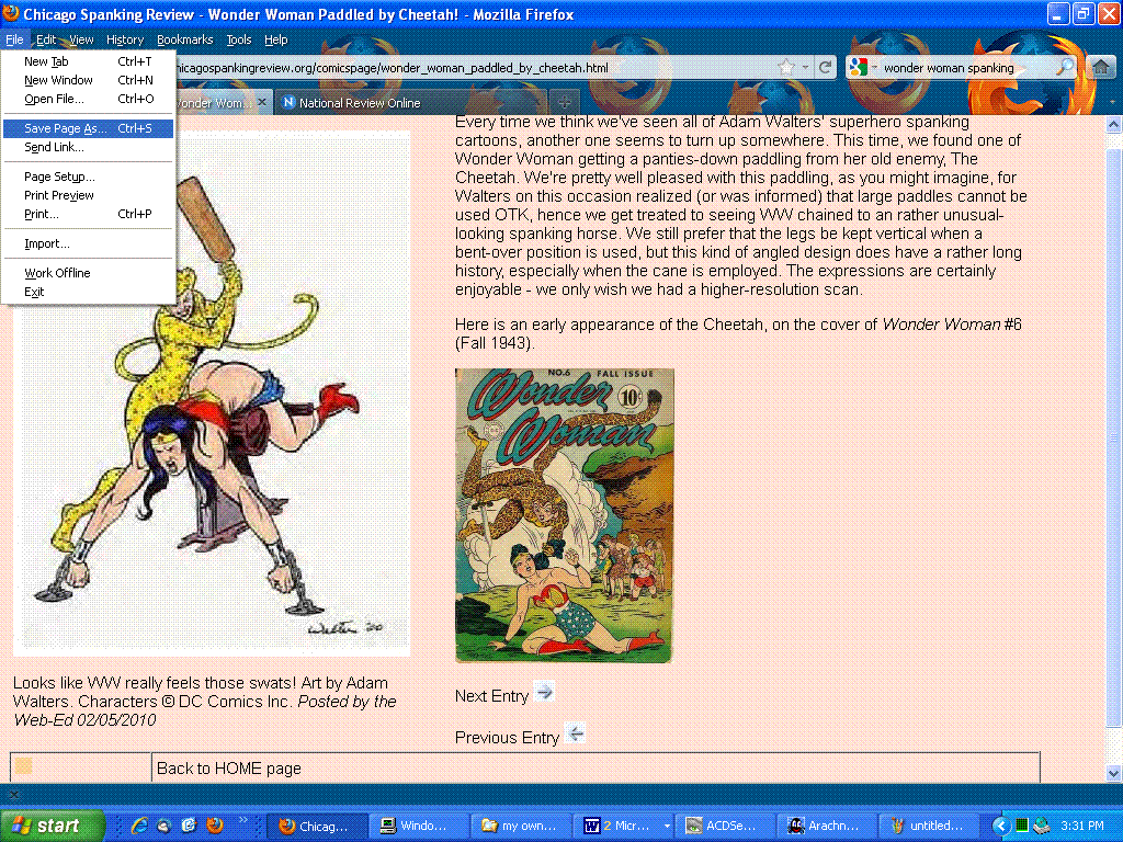 How to save the desired page, step 1