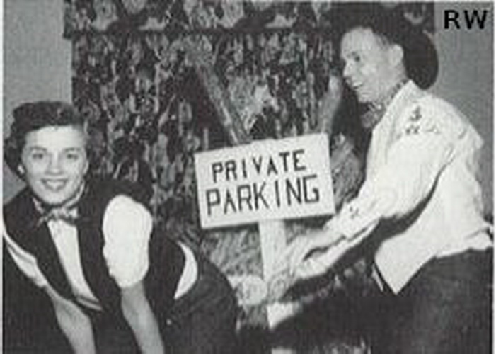doug barling paddles sally rendigs U of Kansas delta paddle party in 1954